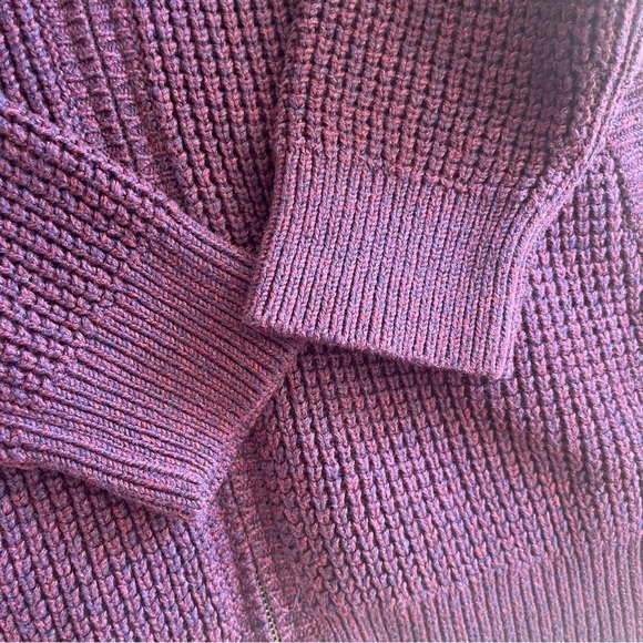 LL Bean Mens Waffle Knit Full Zip Cardigan Maroon Gorpcore Old Money size L - Picture 8 of 16